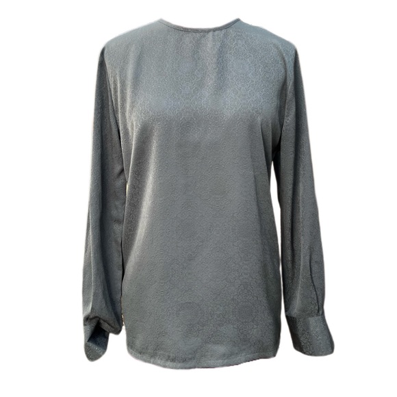 Chenille Jacquard Button Back Long Sleeve Blouse Talbots - Picture 4 of 11